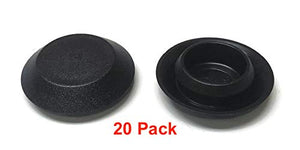 (20) 9/16" Inch Black Plastic Flush Mount Hole Plug - Sheet Metal Auto Body Panel