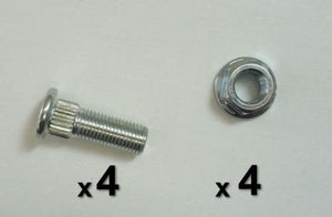 1992-2010 Polaris Outlaw Predator 525 Front & Rear Wheel Nut + Stud (4 PACK)
