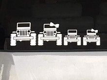 Jeep Wrangler Family - White Vinyl Decal/Sticker for Car, Truck, Van, SUV - Stick Figure (Mom)