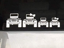 Jeep Wrangler Family - White Vinyl Decal/Sticker for Car, Truck, Van, SUV - Stick Figure (Boy)