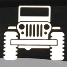 Jeep Wrangler Family - White Vinyl Decal/Sticker for Car, Truck, Van, SUV - Stick Figure (Boy)