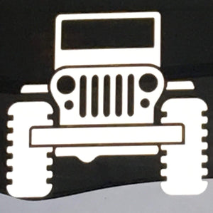 Jeep Wrangler Family - White Vinyl Decal/Sticker for Car, Truck, Van, SUV - Stick Figure (Dad)