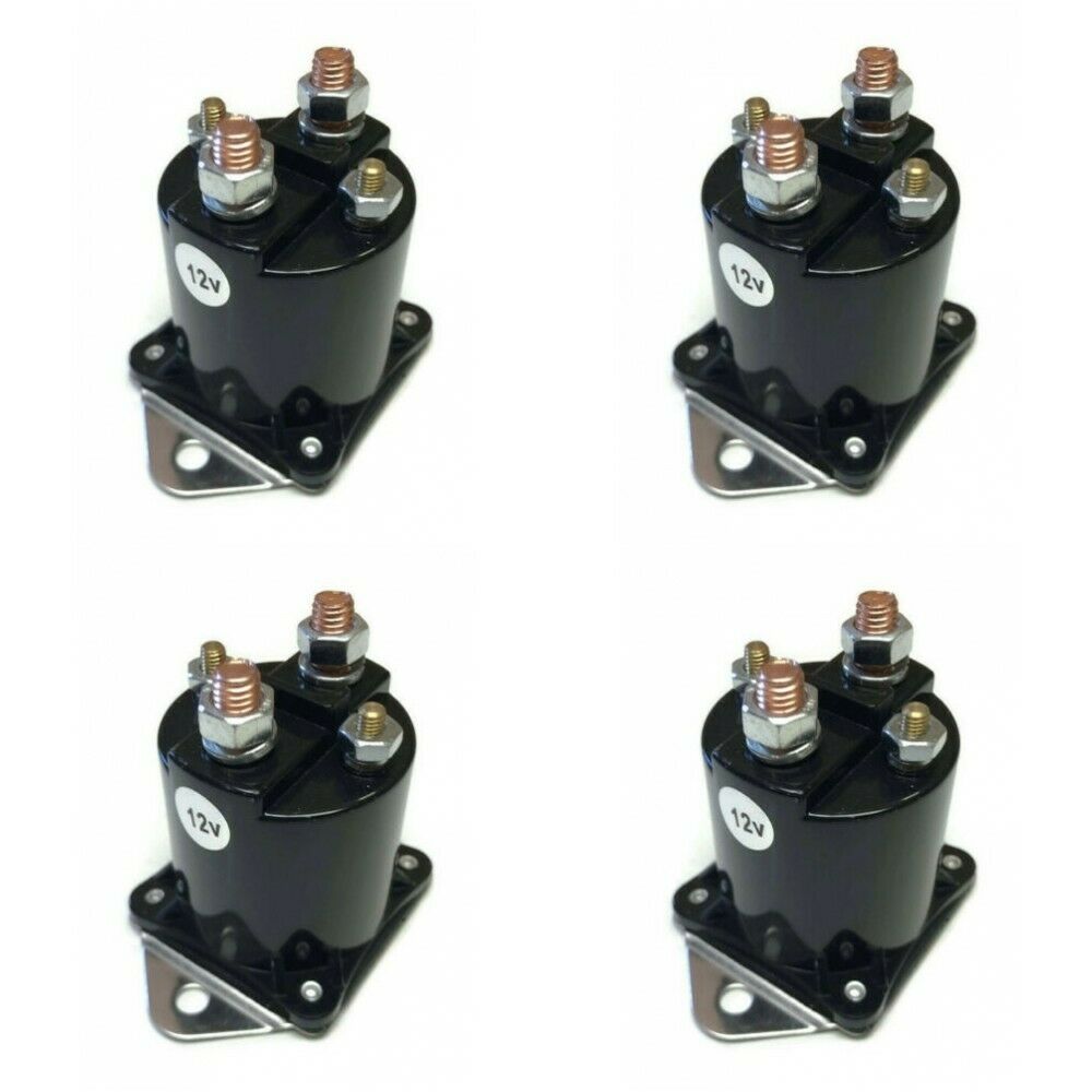 (4) 12 Volt Solenoid for Gas Golf Cart Kart Car Buggy 4 Terminal OEM Replacement