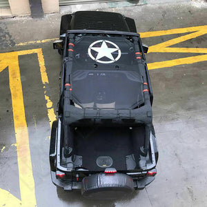 Jeep Wrangler JK JKU Unlimited Rubicon Sahara Mesh Sun Shade Top Cover with Star