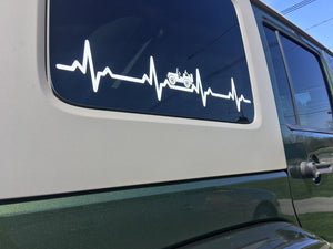 Jeep Wrangler EKG HEARTBEAT (22.5" x 4") - Vinyl Decal / Sticker for Jeep CJ YJ TJ JK LJ