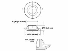50 1-1/4" Inch Black Rubber FLUSH MOUNT HOLE PLUG - Sheet Metal Auto Body Panel