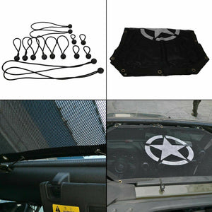 Mesh Sun Shade Top Cover with Star for Jeep Wrangler JK JKU Unlimited Rubicon Sahara
