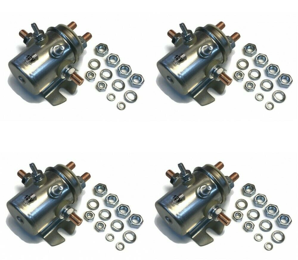 (4) 12V Continuous Duty 6 Terminal Switch Relay Solenoid for Golf Cart Car Buggy