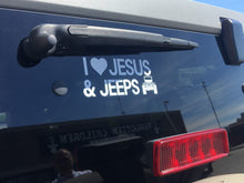 "I Love Jesus & Jeeps" - Christian Vinyl Decal / Sticker (White) for Jeep CJ YJ TJ JK LJ Wrangler