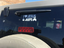 "I Love Jesus & Jeeps" - Christian Vinyl Decal / Sticker (White) for Jeep CJ YJ TJ JK LJ Wrangler