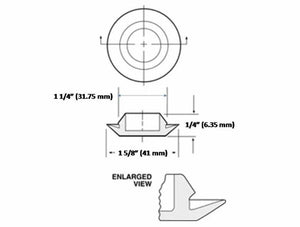 (4) 1-1/4" Inch Plastic Snap-In FLUSH MOUNT HOLE PLUG for Sheet Metal Fit Fender