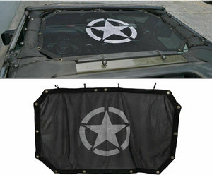 Mesh Sun Shade Top Cover with Star for Jeep Wrangler JK JKU Unlimited Rubicon Sahara