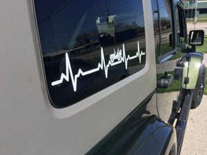 Jeep Wrangler EKG HEARTBEAT (22.5" x 4") - Vinyl Decal / Sticker for Jeep CJ YJ TJ JK LJ