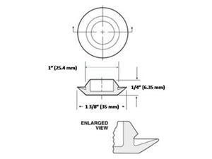 (100) 1" Inch Rubber Snap-In FLUSH MOUNT HOLE PLUG for Sheet Metal Fit Fender