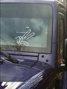 JEEP WAVE (White) - Vinyl Hand Decal / Sticker for Wrangler TJ LJ Sport Sahara