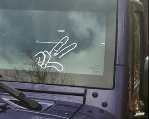 JEEP WAVE (White) - Vinyl Hand Decal / Sticker for Wrangler TJ LJ Sport Sahara